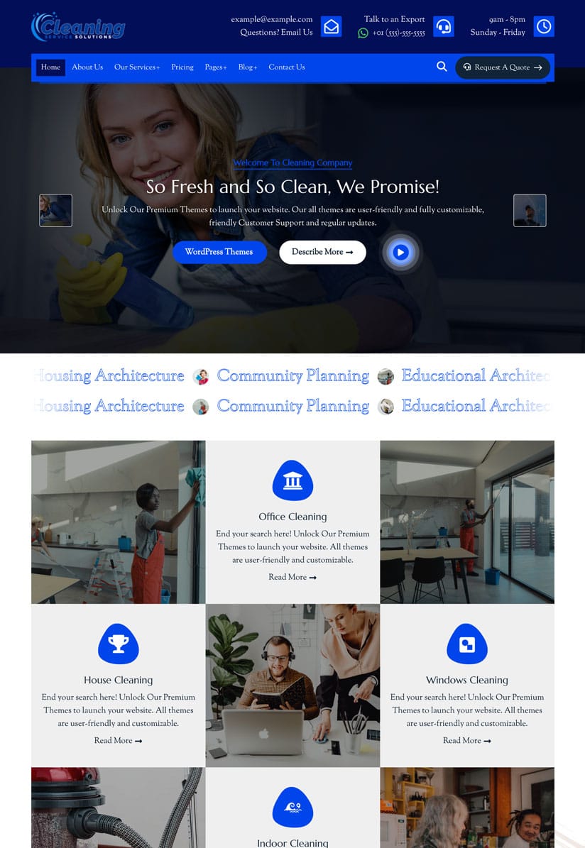 Cleaning Service - Construction WordPress Theme - Spark Construction Pro