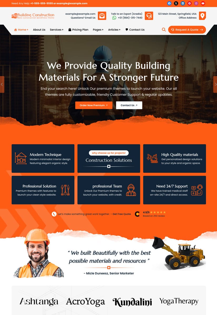 Construction WordPress Theme - Construction Lite
