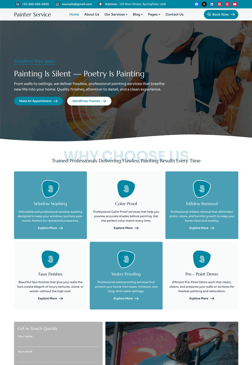 Painter - Free Cleaning WordPress Theme