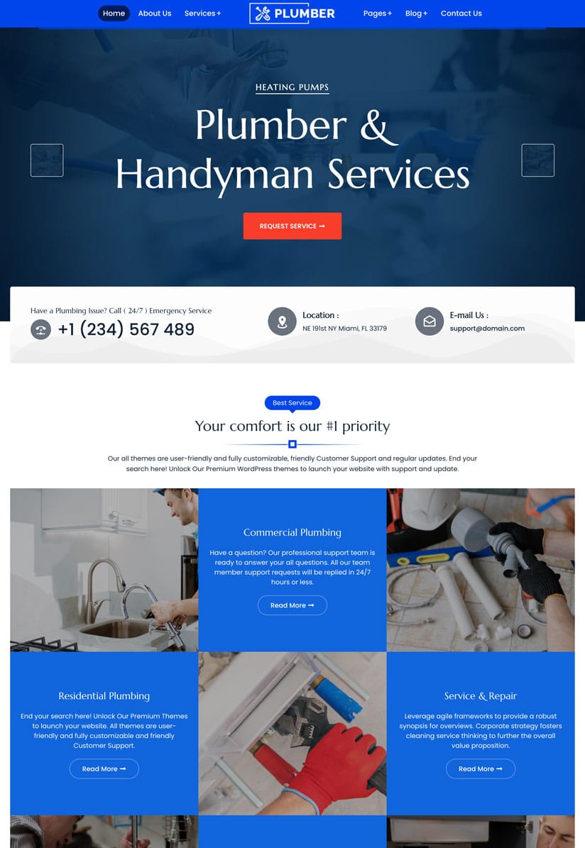 Premium Cleaning WordPressTheme - Plumber