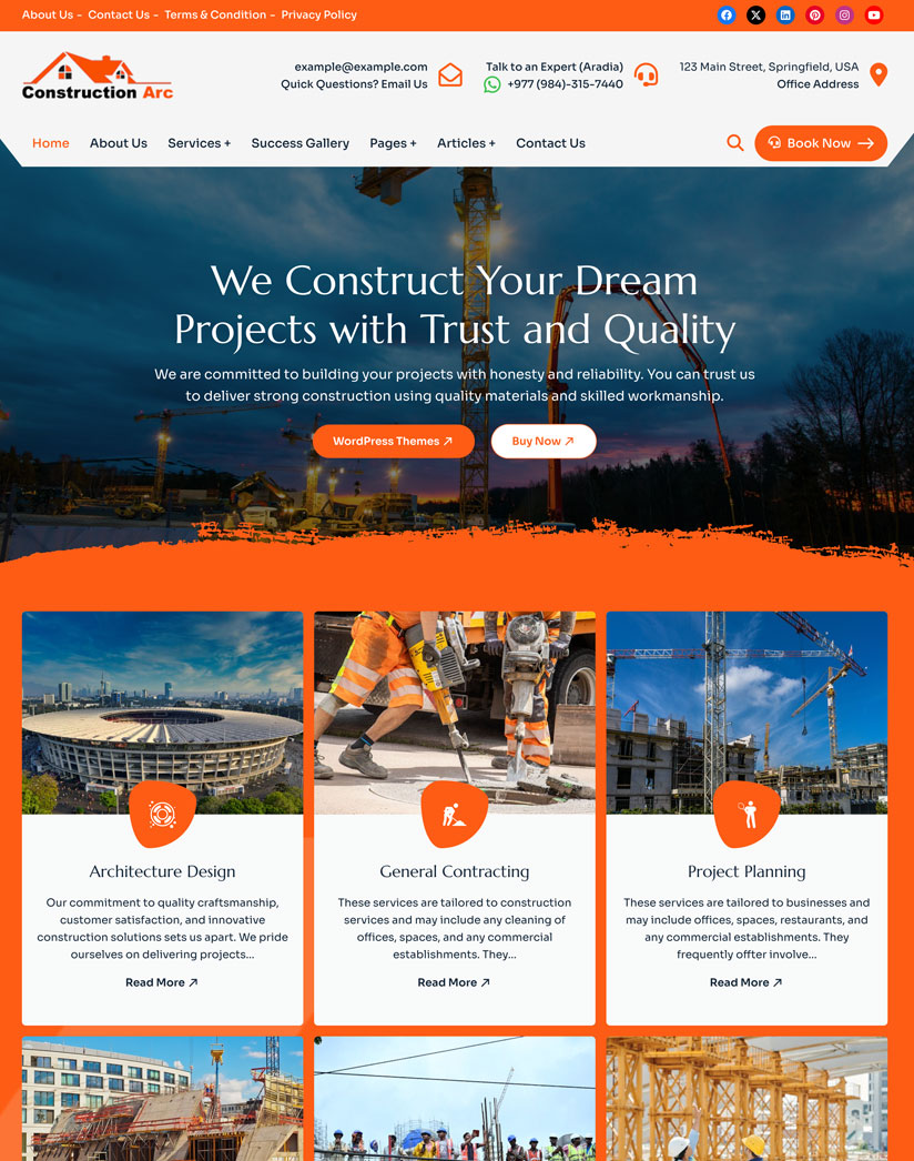 Construction WordPress Theme - Construction Arc